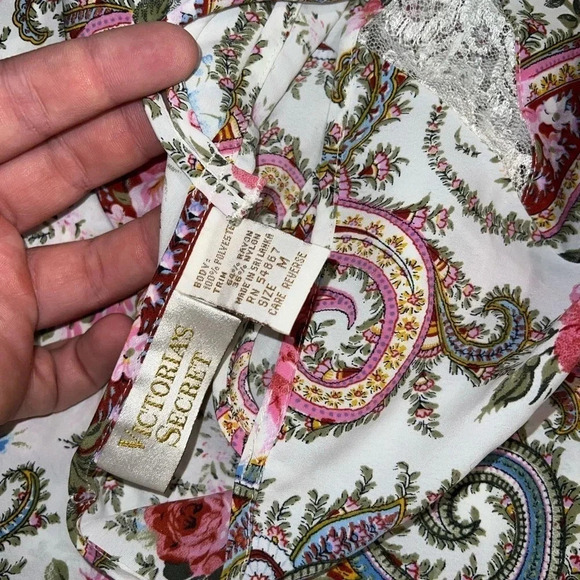 Vintage Victoria Secret Silk/ Polyester /Satin Paisley Lingerie Dress Medium - Picture 5 of 5